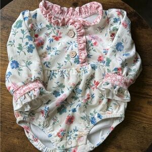 Floral Baby Onesie with Ruffle Details